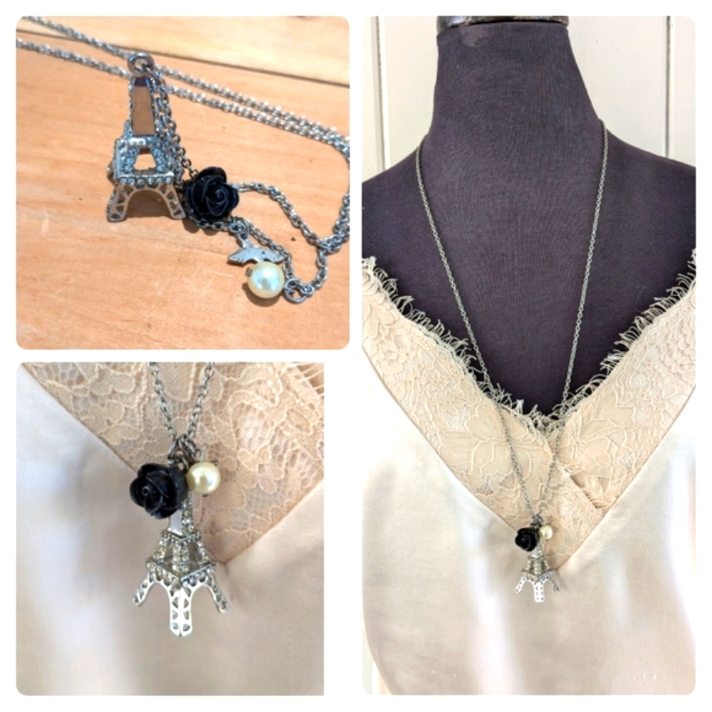 La Vie en Rose Eiffel Tower necklace